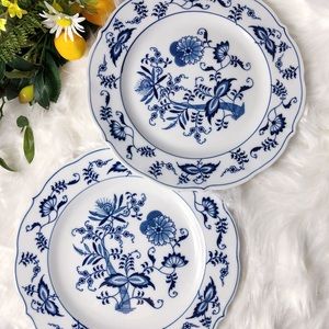 Two Vintage Blue Danube - Blue Onion Dinner Plates